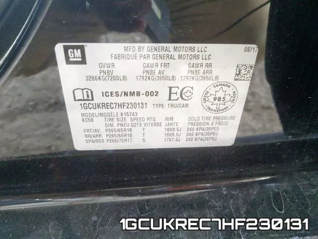 1GCUKREC7HF230131 фото 2