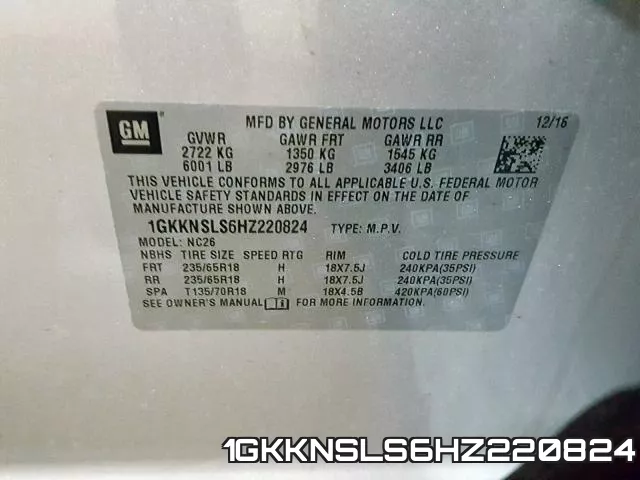 1GKKNSLS6HZ220824 фото 2