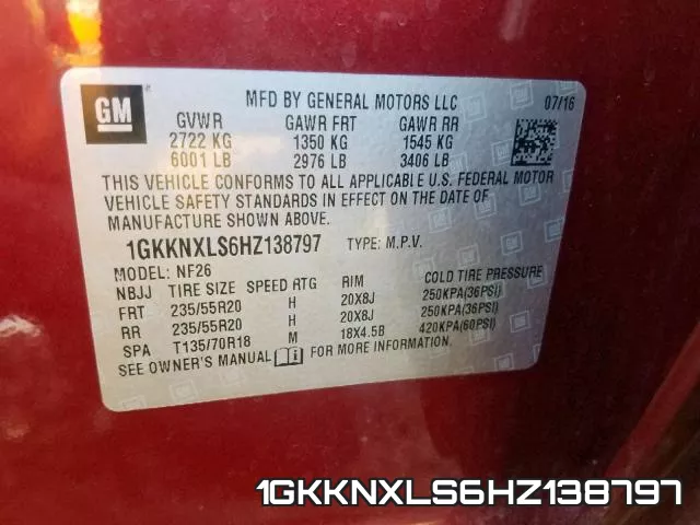 1GKKNXLS6HZ138797 фото 2