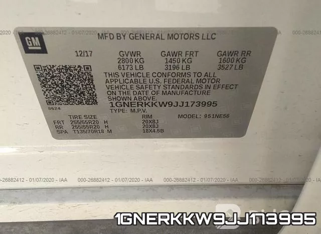 1GNERKKW9JJ173995 фото 10