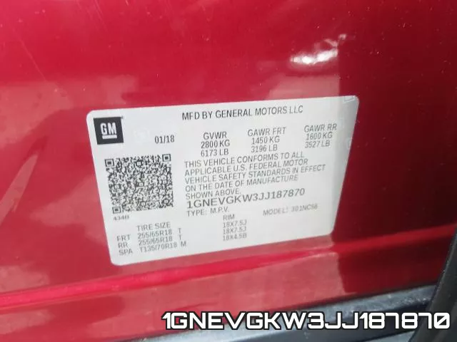 1GNEVGKW3JJ187870 фото 2