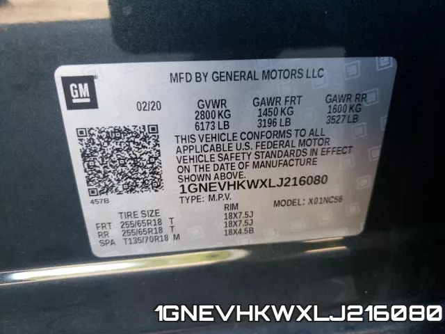 1GNEVHKWXLJ216080 фото 2