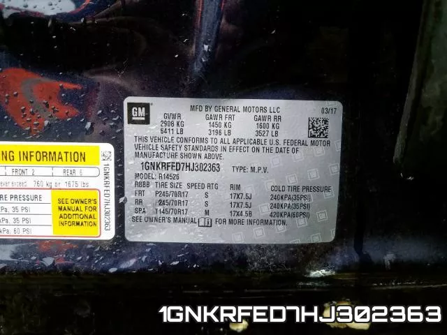 1GNKRFED7HJ302363 фото 2
