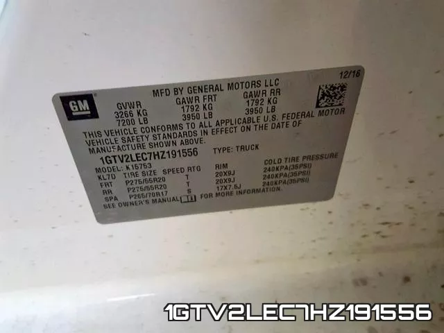 1GTV2LEC7HZ191556 фото 2