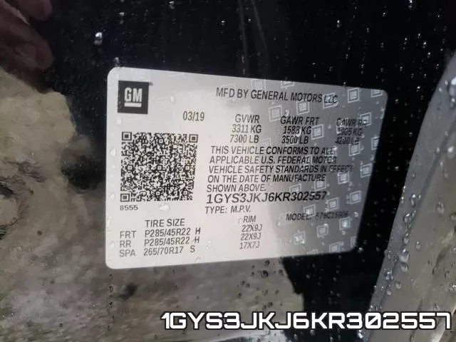 1GYS3JKJ6KR302557 фото 2