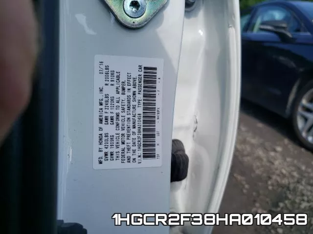 1HGCR2F38HA010458 фото 2