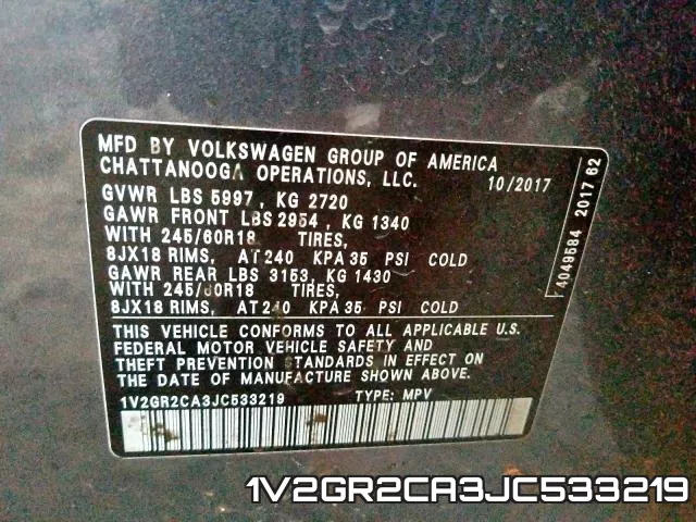 1V2GR2CA3JC533219 фото 2