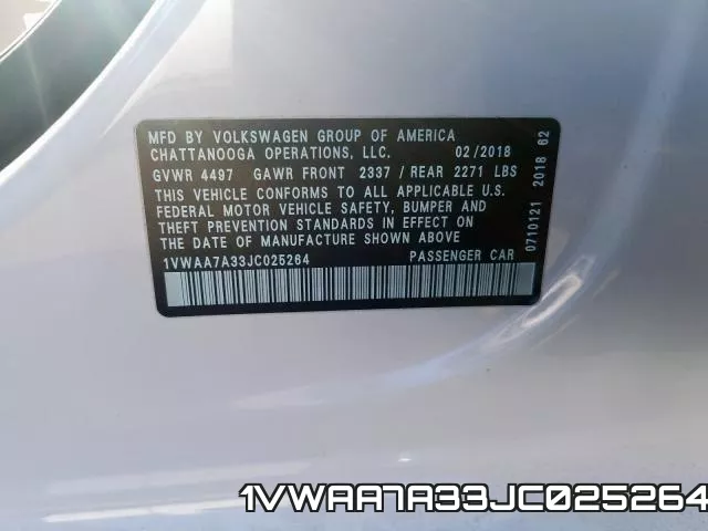 1VWAA7A33JC025264 фото 2