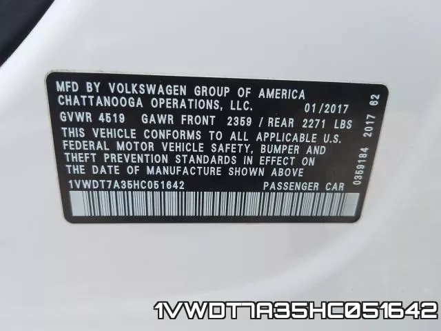 1VWDT7A35HC051642 фото 2