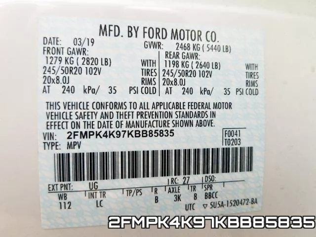 2FMPK4K97KBB85835 фото 2