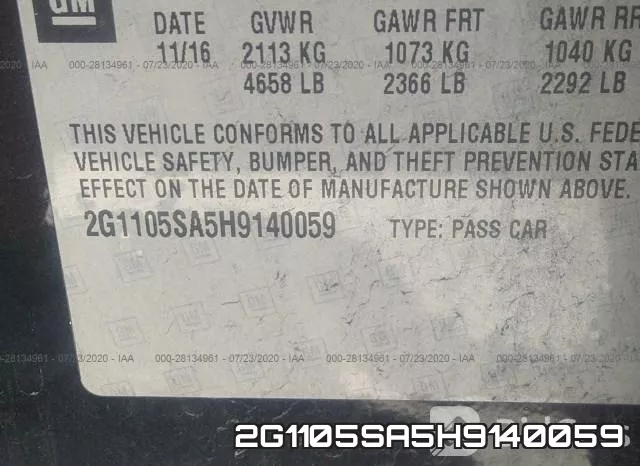 2G1105SA5H9140059 фото 10