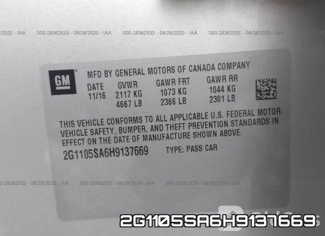 2G1105SA6H9137669 фото 10