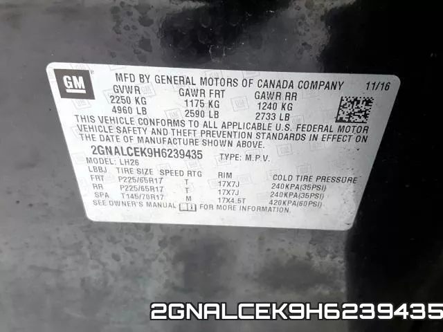 2GNALCEK9H6239435 фото 2