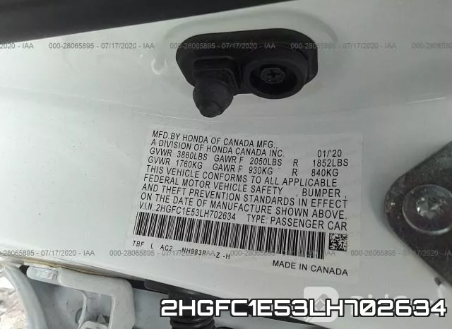 2HGFC1E53LH702634 фото 10