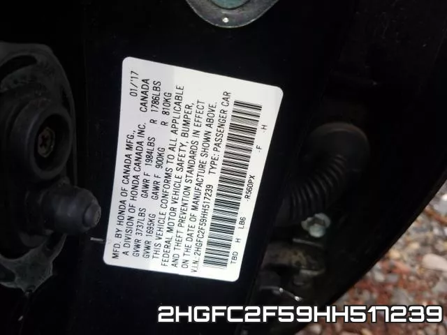 2HGFC2F59HH517239 фото 2