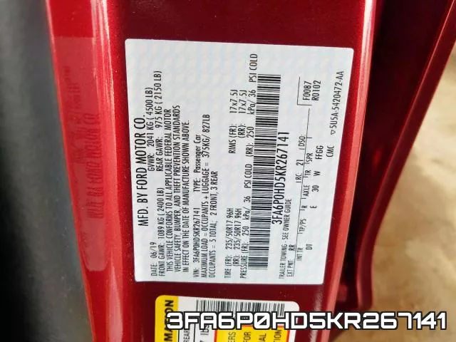 3FA6P0HD5KR267141 фото 2