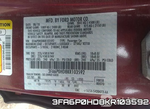 3FA6P0HD8KR103592 фото 10