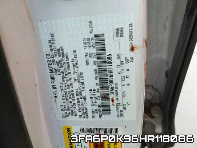 3FA6P0K96HR118086 фото 2