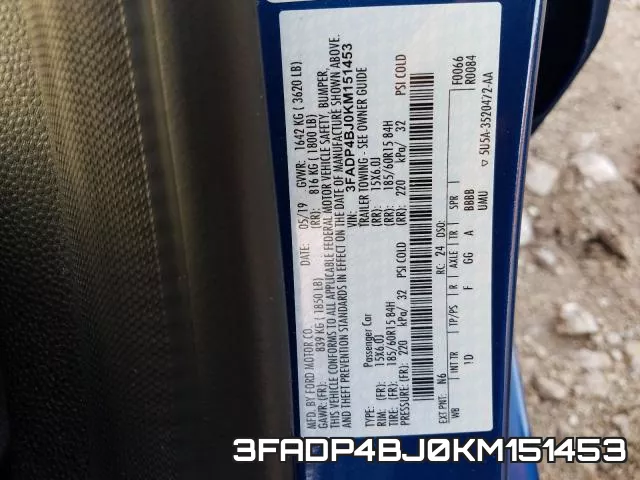 3FADP4BJ0KM151453 фото 2