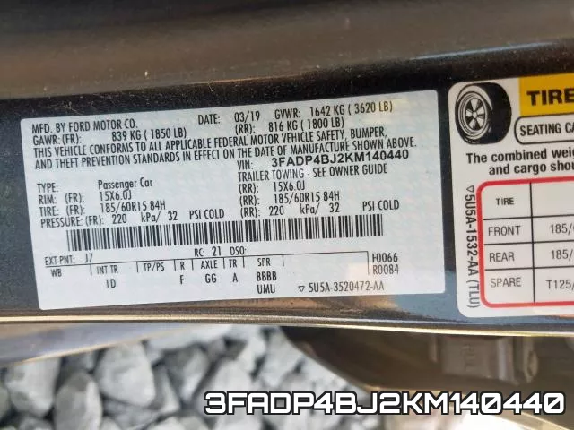 3FADP4BJ2KM140440 фото 2