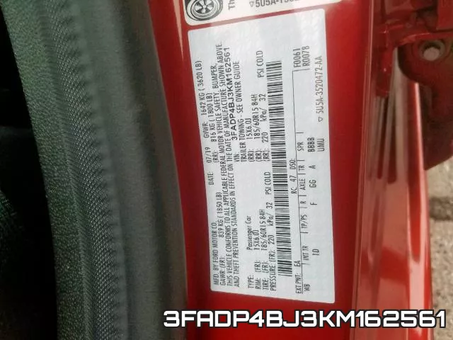 3FADP4BJ3KM162561 фото 2