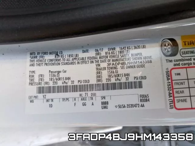 3FADP4BJ9HM143358 фото 2