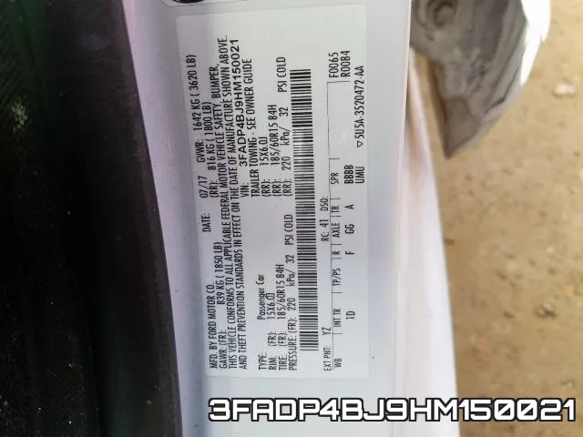 3FADP4BJ9HM150021 фото 2