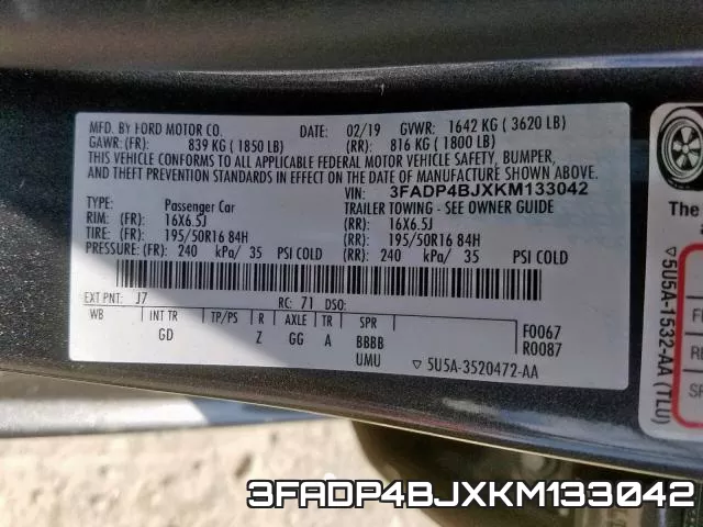 3FADP4BJXKM133042 фото 2