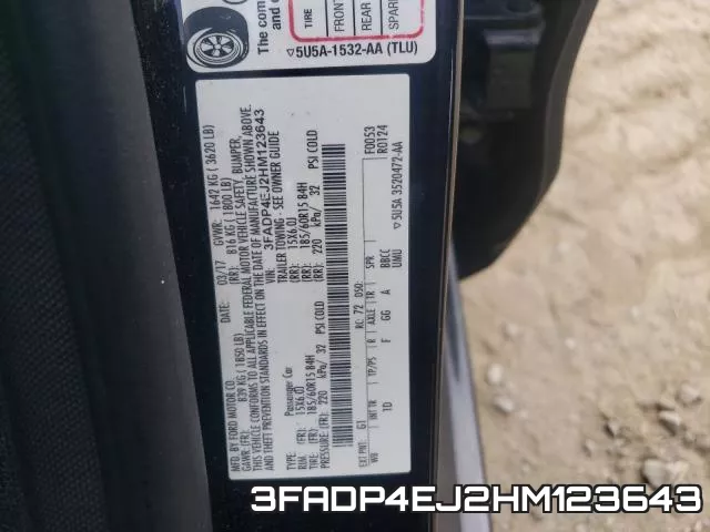 3FADP4EJ2HM123643 фото 2