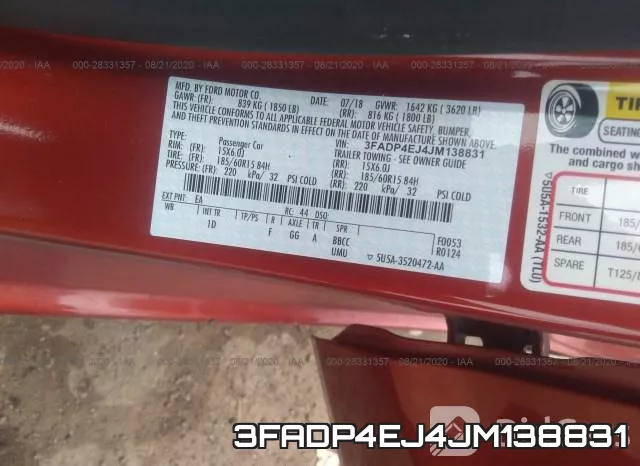 3FADP4EJ4JM138831 фото 10