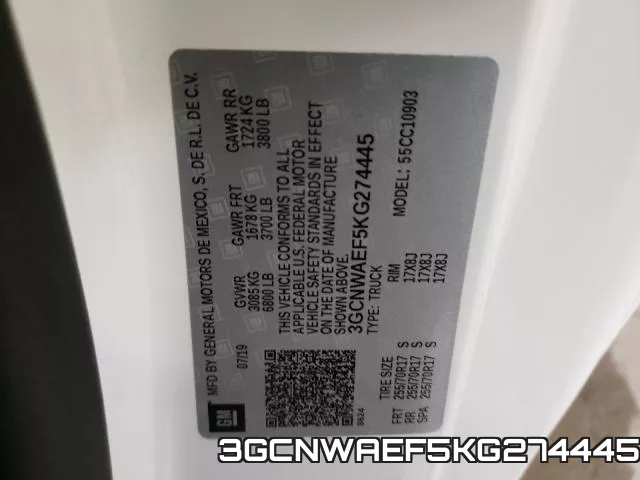 3GCNWAEF5KG274445 фото 2