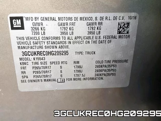 3GCUKREC0HG209295 фото 2