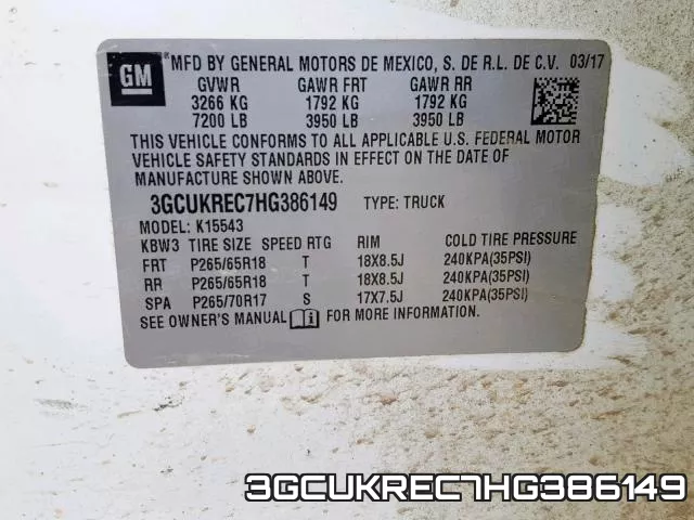 3GCUKREC7HG386149 фото 2