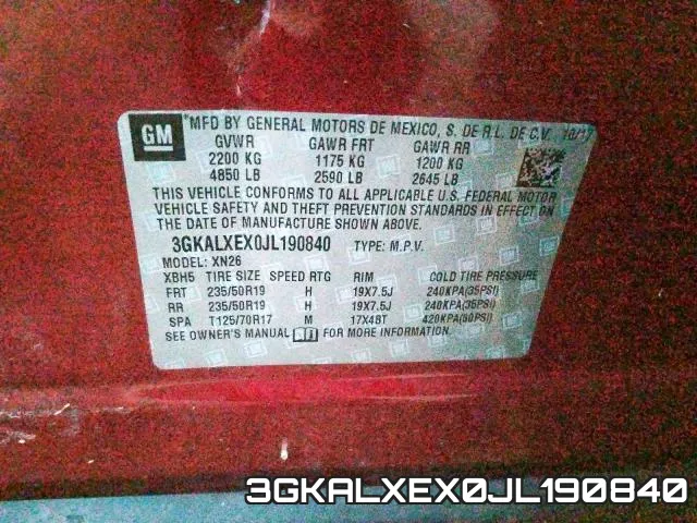 3GKALXEX0JL190840 фото 2