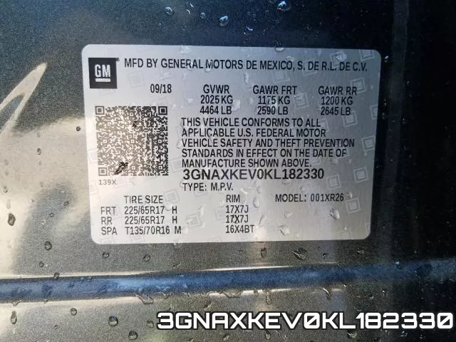 3GNAXKEV0KL182330 фото 2