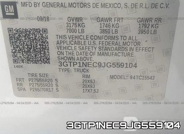 3GTP1NEC9JG559104 фото 10