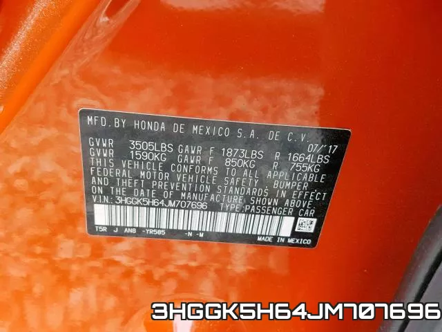 3HGGK5H64JM707696 фото 2