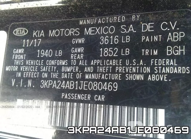 3KPA24AB1JE080469 фото 10