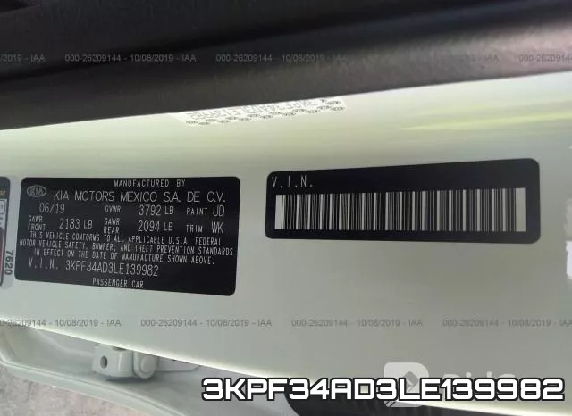 3KPF34AD3LE139982 фото 10