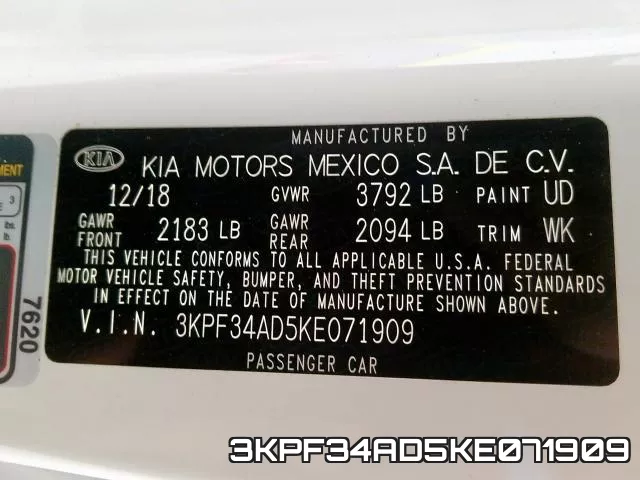 3KPF34AD5KE071909 фото 2
