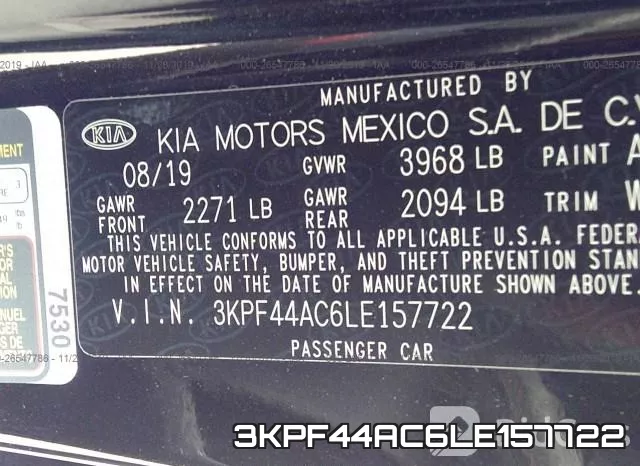 3KPF44AC6LE157722 фото 10