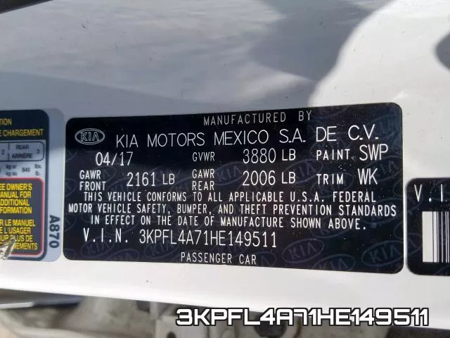 3KPFL4A71HE149511 фото 2