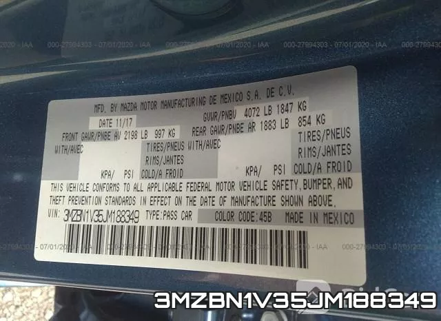 3MZBN1V35JM188349 фото 10