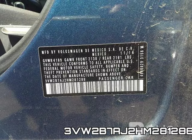 3VW2B7AJ2HM281288 фото 10
