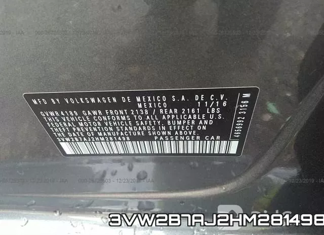 3VW2B7AJ2HM281498 фото 10