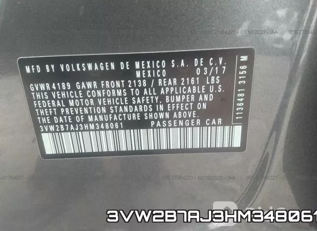 3VW2B7AJ3HM348061 фото 10