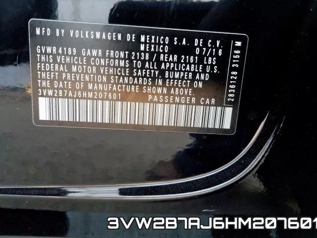 3VW2B7AJ6HM207601 фото 2