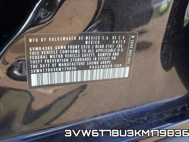 3VW6T7BU3KM179836 фото 2