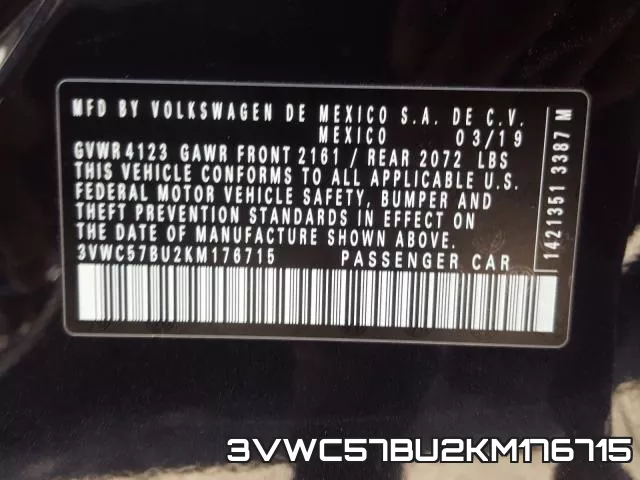 3VWC57BU2KM176715 фото 2