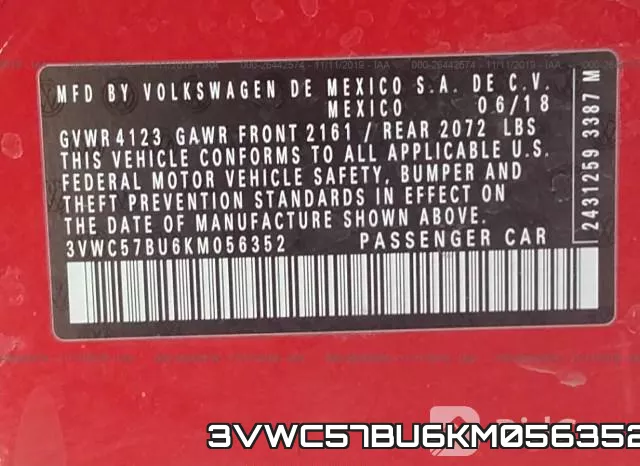 3VWC57BU6KM056352 фото 10